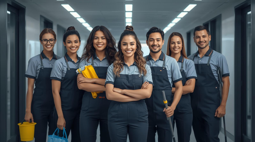 équipe nettoyage commercial Montréal en action